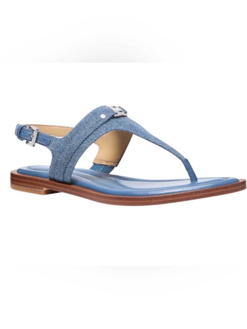Michael Kors Blue Denim T-strap Sandals 7